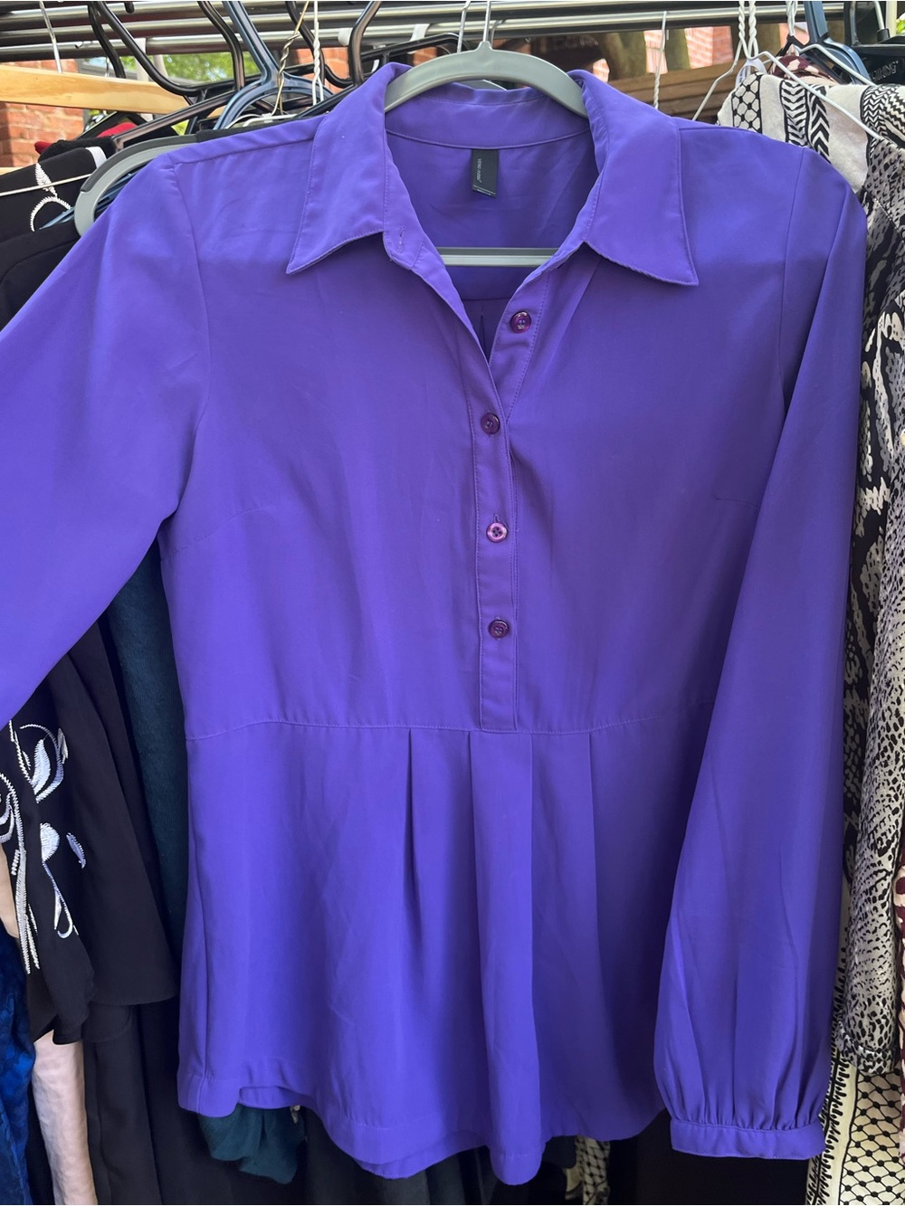 Vero Moda Purple Long-Sleeve Button-Front Shirt